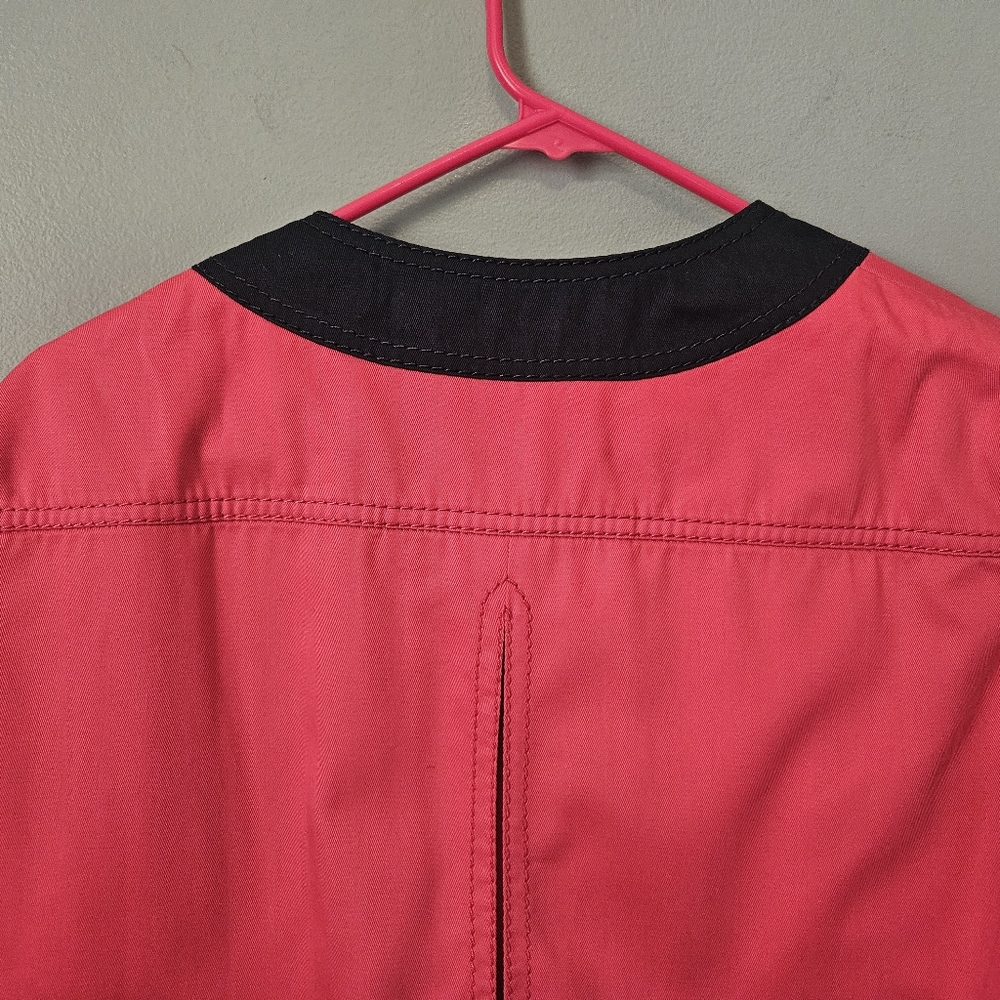 Akris Punto Boxy Cotton Gabardine Jacket Pink Size 14 New - Picture 7 of 8